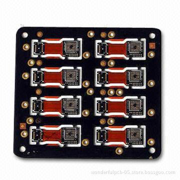 Rigid-flex PCB with 0.3mm Minimum Hole Size, Available in 1 to 28 Layers